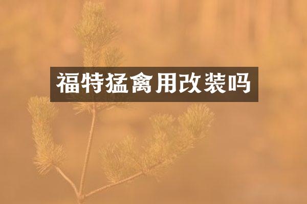 福特猛禽用改装吗