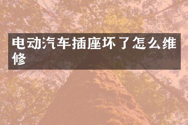 电动汽车插座坏了怎么维修