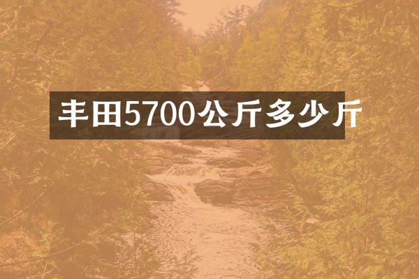 丰田5700公斤多少斤