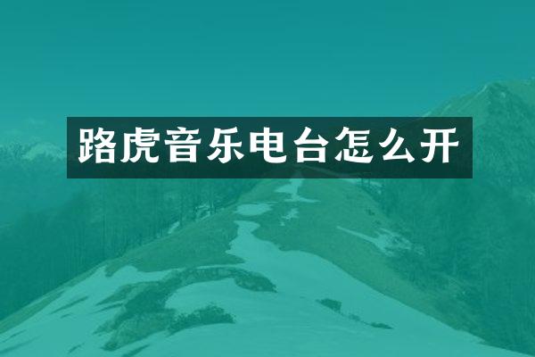 路虎音乐电台怎么开