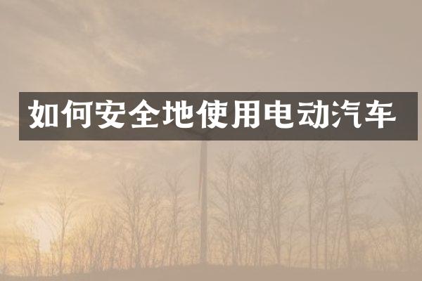 如何安全地使用电动汽车