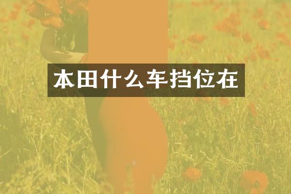 本田什么车挡位在