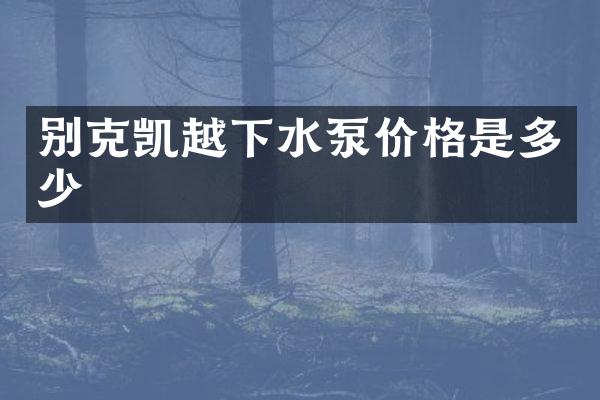 别克凯越下水泵价格是多少