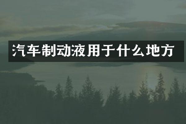 汽车制动液用于什么地方