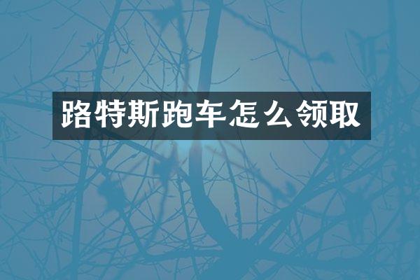 路特斯跑车怎么领取