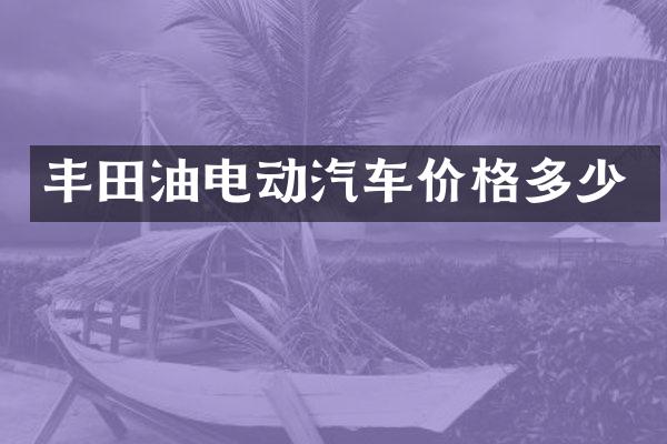 丰田油电动汽车价格多少