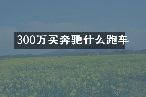 300万买奔驰什么跑车