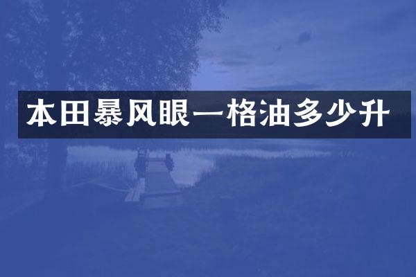 本田暴风眼一格油多少升