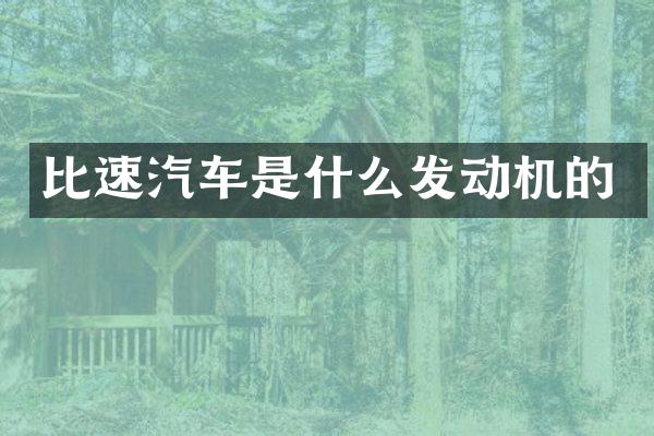比速汽车是什么发动机的