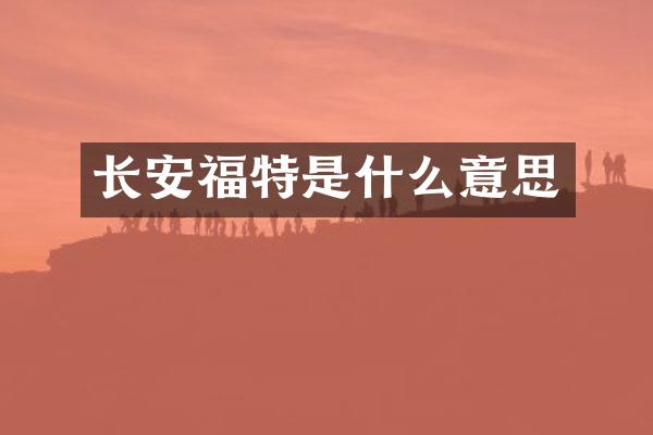 长安福特是什么意思