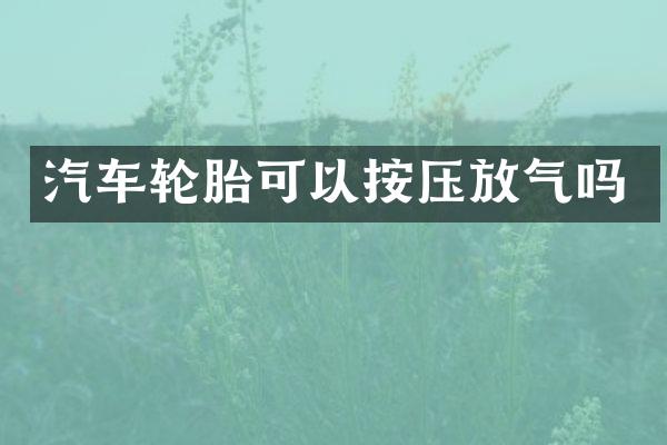 汽车轮胎可以按压放气吗