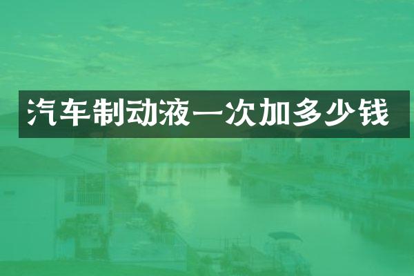 汽车制动液一次加多少钱