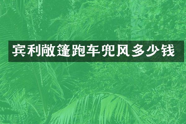 宾利敞篷跑车兜风多少钱