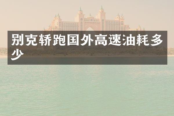 别克轿跑国外高速油耗多少