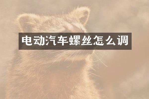 电动汽车螺丝怎么调