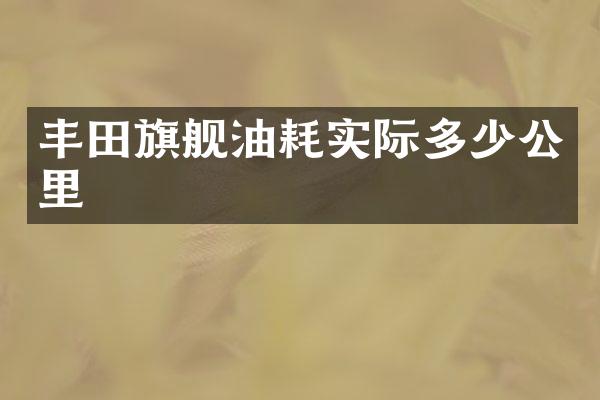 丰田旗舰油耗实际多少公里