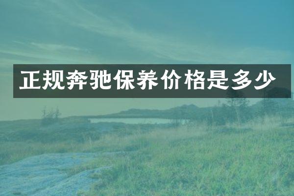 正规奔驰保养价格是多少