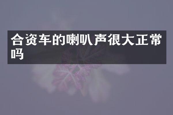 合资车的喇叭声很大正常吗