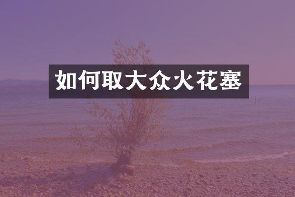 如何取大众火花塞