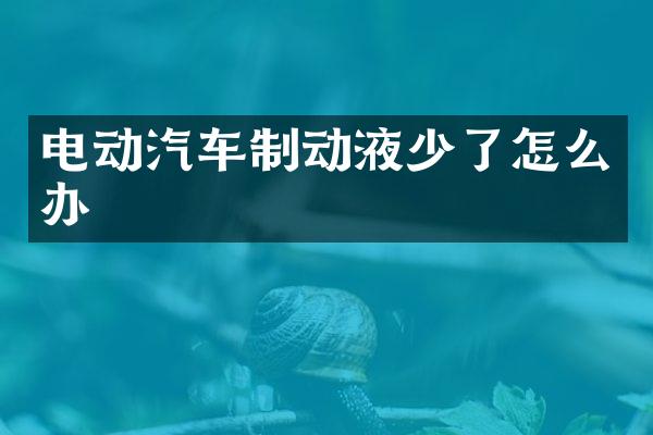 电动汽车制动液少了怎么办