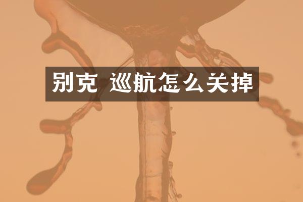 别克 巡航怎么关掉