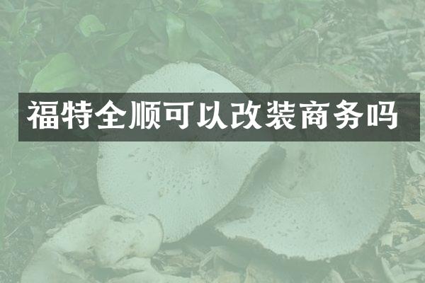 福特全顺可以改装商务吗