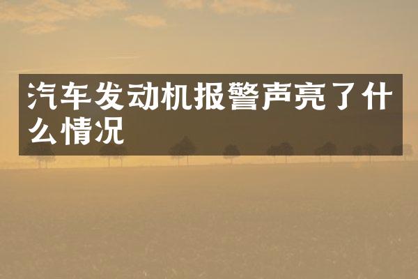 汽车发动机报警声亮了什么情况