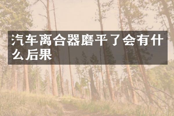 汽车离合器磨平了会有什么后果