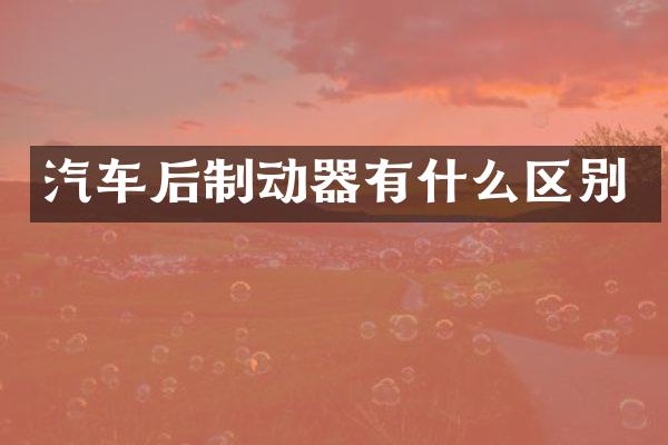 汽车后制动器有什么区别