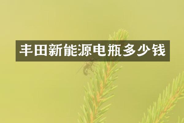 丰田新能源电瓶多少钱