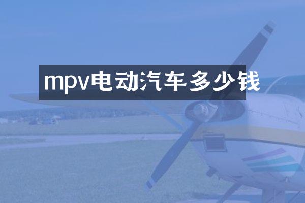 mpv电动汽车多少钱
