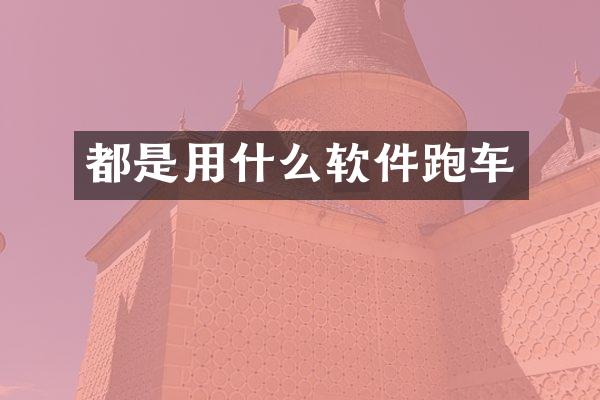 都是用什么软件跑车