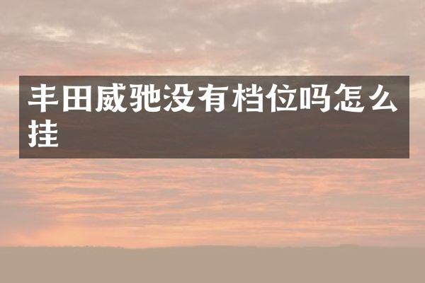 丰田威驰没有档位吗怎么挂