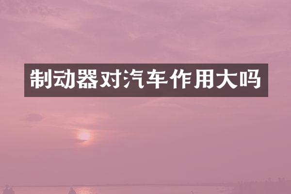 制动器对汽车作用大吗