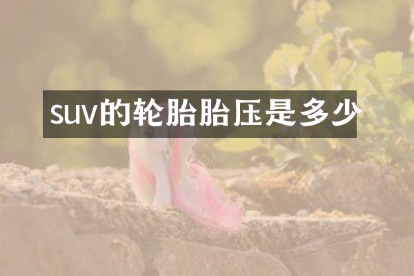 suv的轮胎胎压是多少