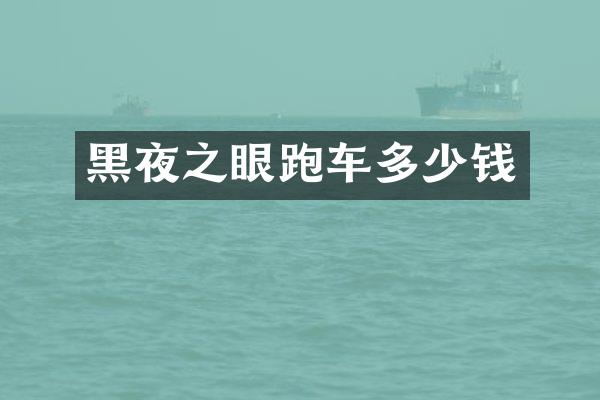 黑夜之眼跑车多少钱