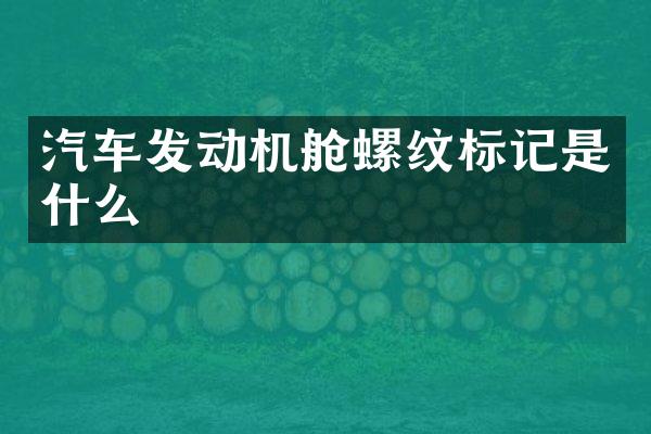 汽车发动机舱螺纹标记是什么