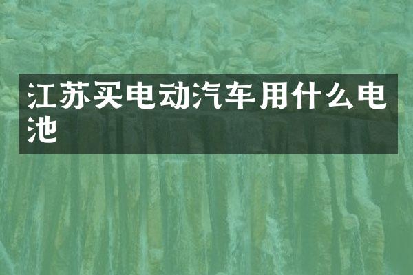 江苏买电动汽车用什么电池