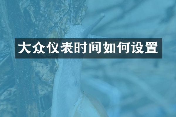 大众仪表时间如何设置
