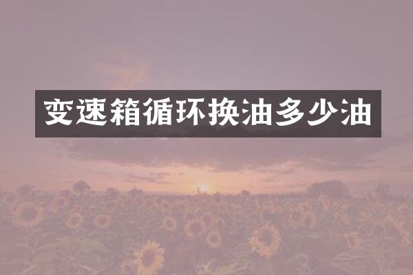 变速箱循环换油多少油