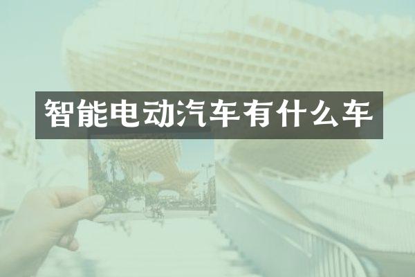 智能电动汽车有什么车