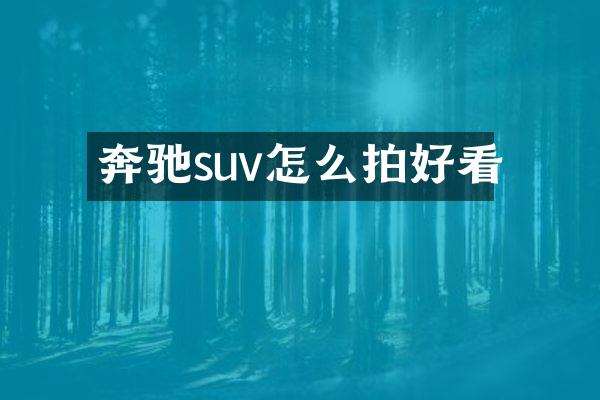 奔驰suv怎么拍好看