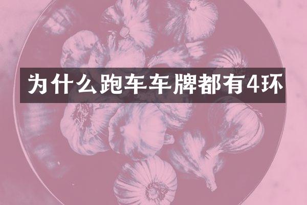 为什么跑车车牌都有4环