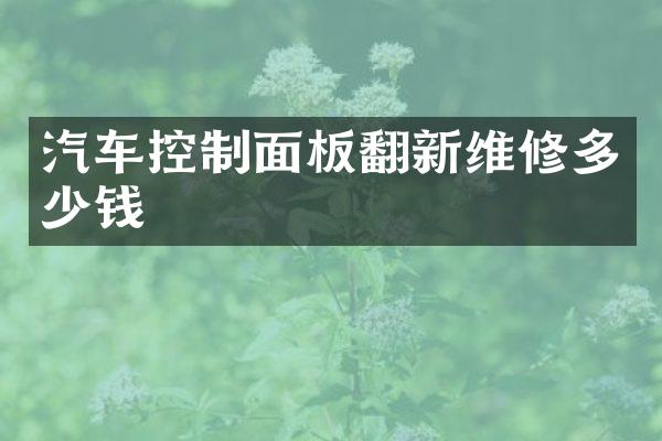汽车控制面板翻新维修多少钱