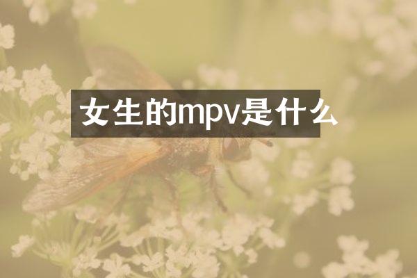 女生的mpv是什么