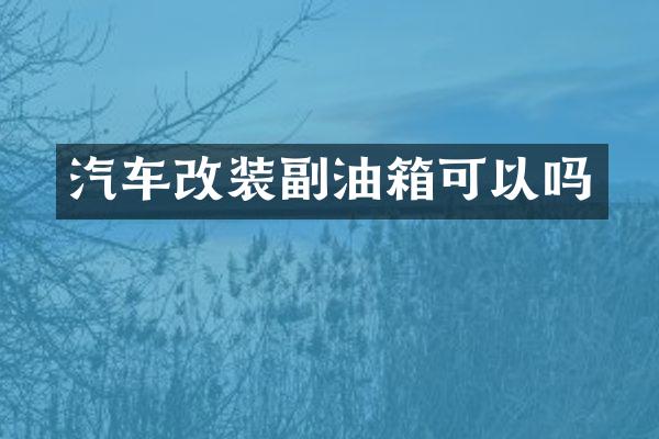 汽车改装副油箱可以吗