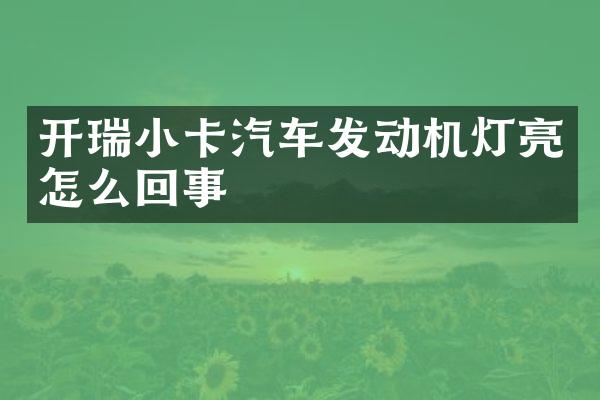 开瑞小卡汽车发动机灯亮怎么回事