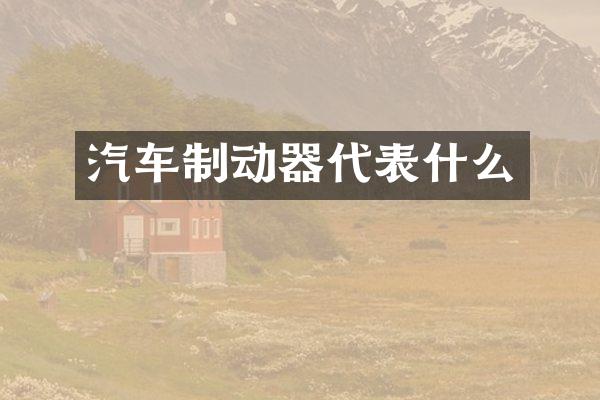汽车制动器代表什么