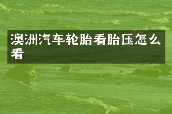 澳洲汽车轮胎看胎压怎么看