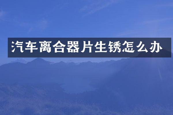 汽车离合器片生锈怎么办